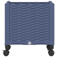 vidaXL Garden Planter with Wheels Blue Grey 40 x 40 x 48 cm PP 4