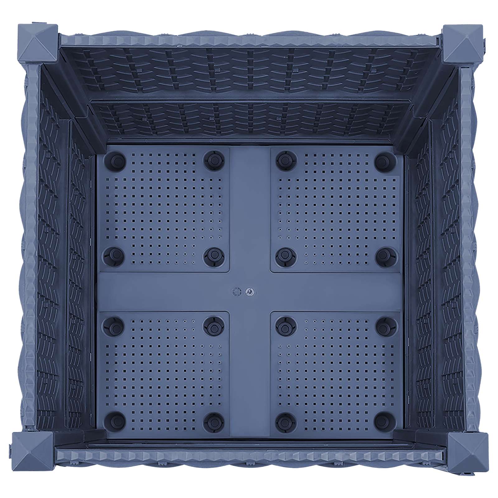 vidaXL Garden Planter with Wheels Blue Grey 40 x 40 x 48 cm PP 5