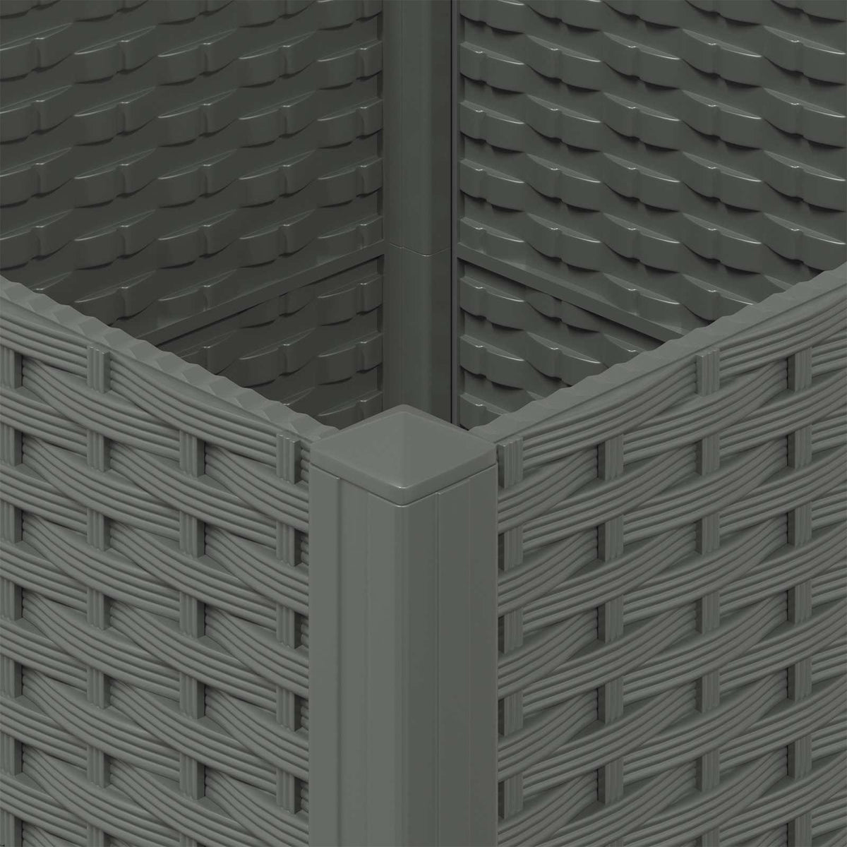 Garden Planter 40 x 40 x 29 cm PP with Wheels Light Grey 40 x 40 x 38 cm