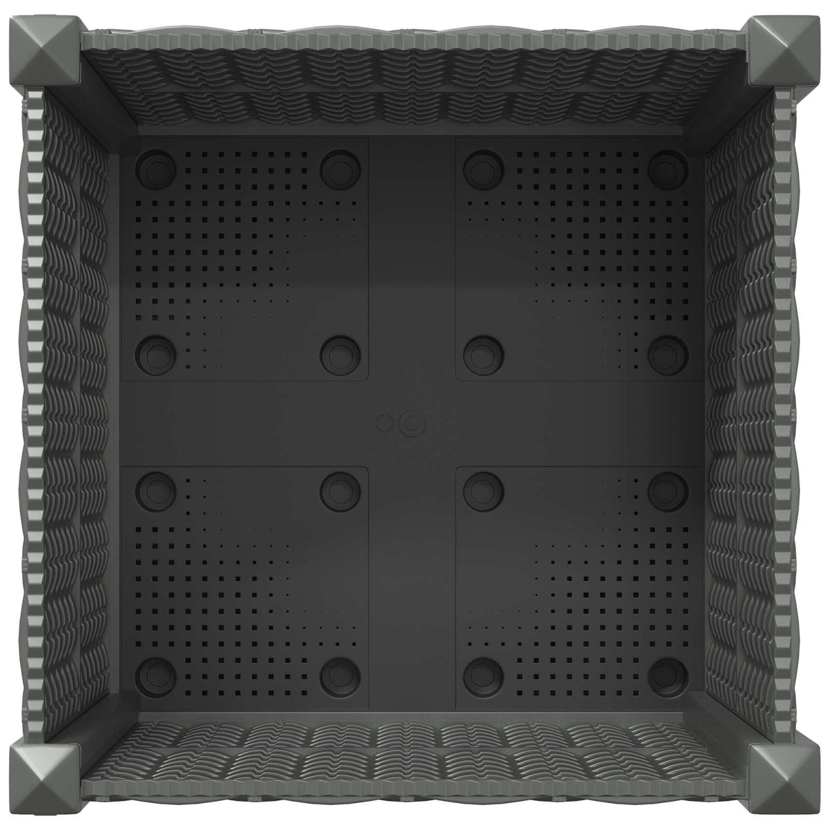 Garden Planter 40 x 40 x 29 cm PP with Wheels Light Grey 40 x 40 x 38 cm