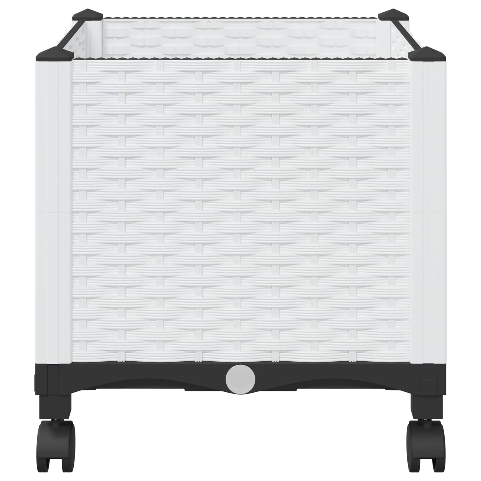 vidaXL Garden Planter with Wheels White 40 x 40 x 48 cm PP 4