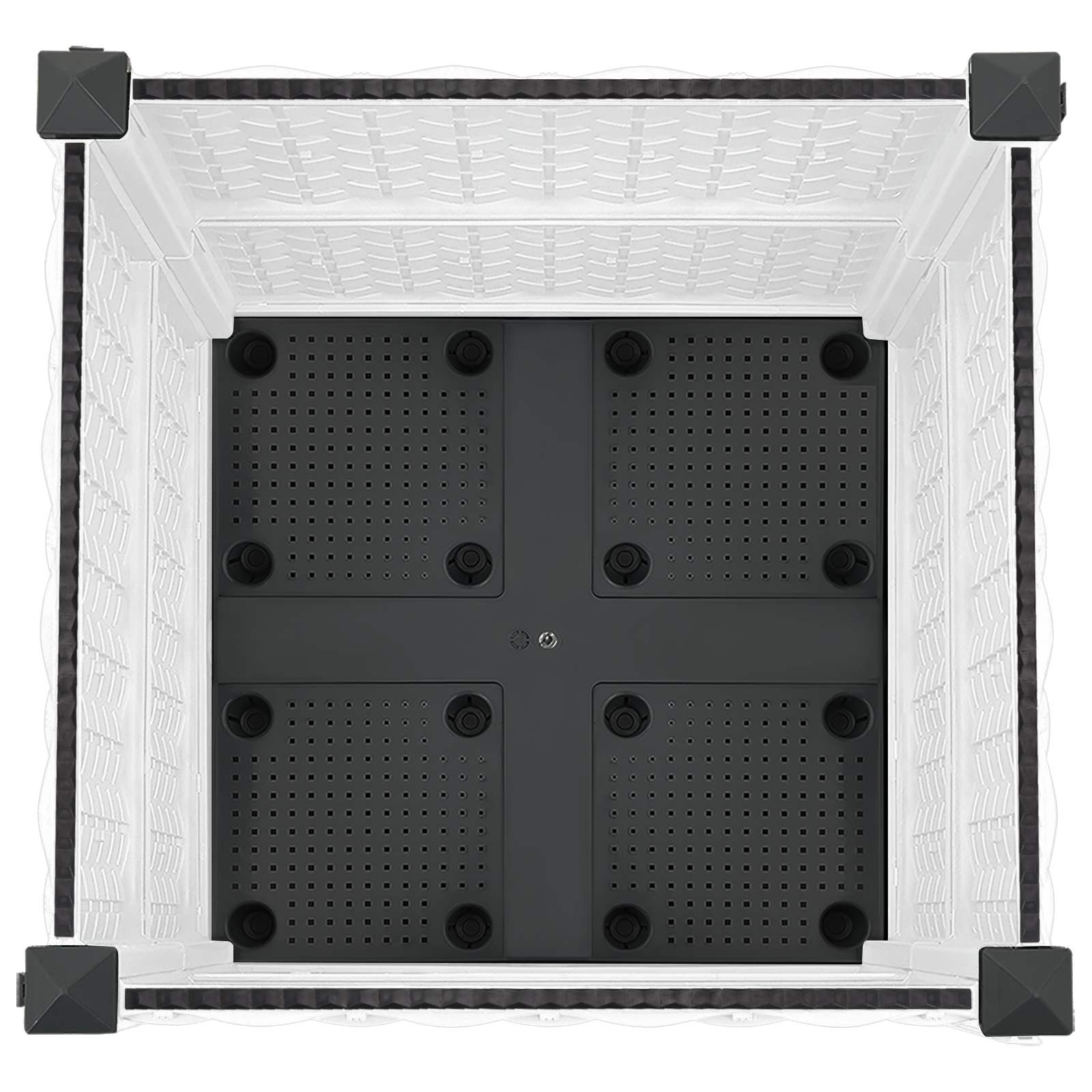 vidaXL Garden Planter with Wheels White 40 x 40 x 48 cm PP 5
