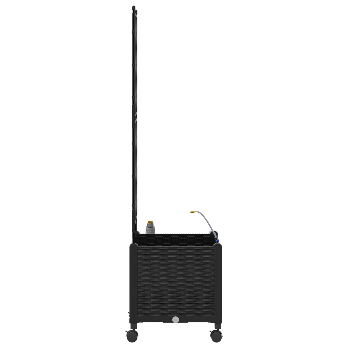Garden Planter with Irrigation&Wheels 40 x 40 x 148 cm PP with Wheels Black 142 cm