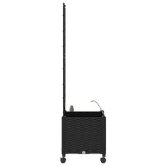 Garden Planter with Irrigation&Wheels 40 x 40 x 148 cm PP with Wheels Black 142 cm