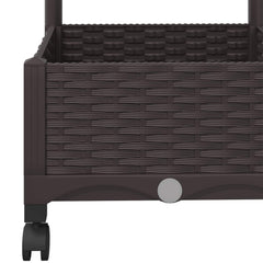 vidaXL Garden Planter with Trellis&Wheels Brown 80 x 40 x 131.5 cm PP 6