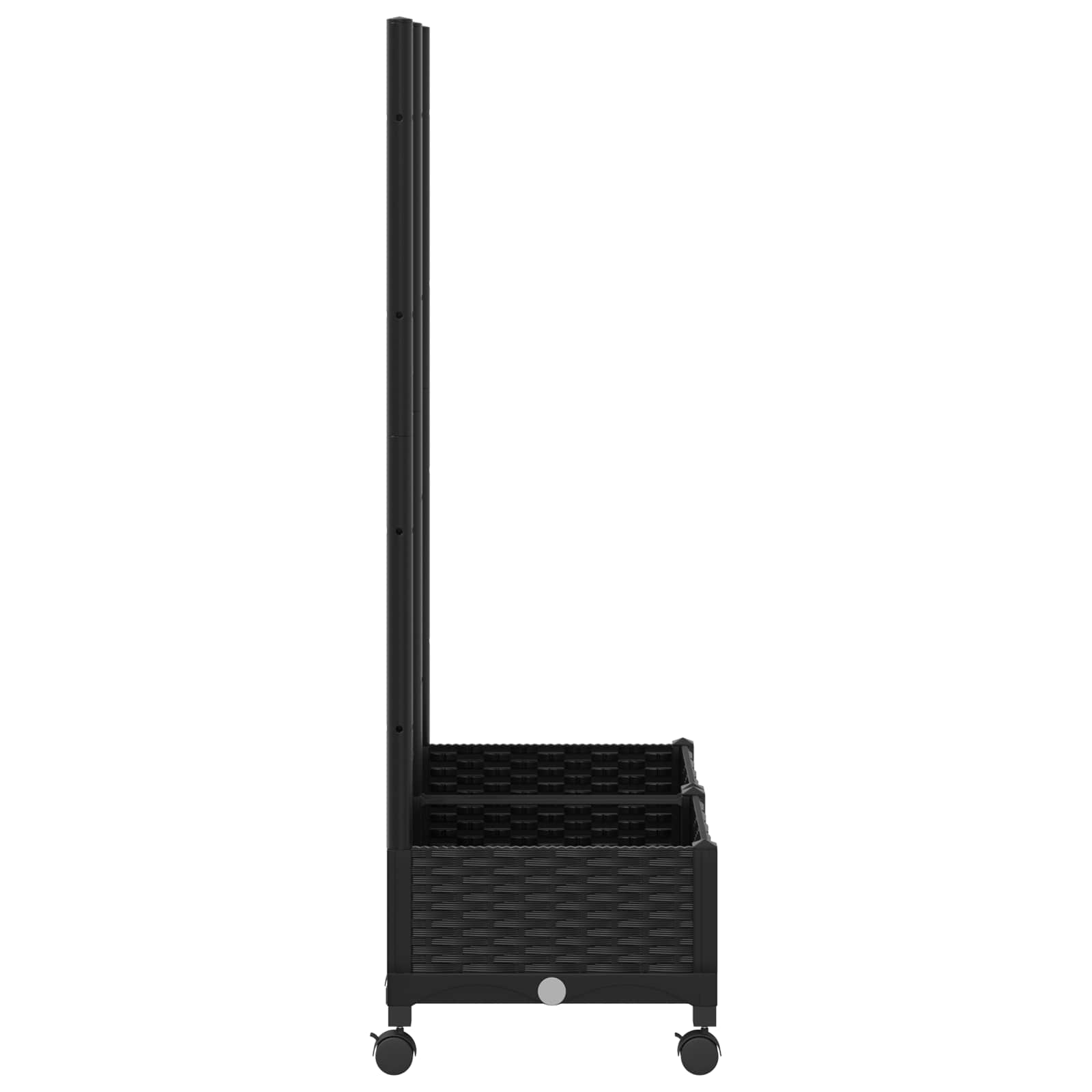 vidaXL Garden Planter with Trellis&Wheels Black 80 x 40 x 131.5 cm PP 4