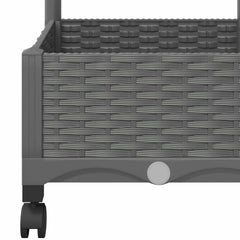 vidaXL Garden Planter with Trellis&Wheels Light Grey PP 6