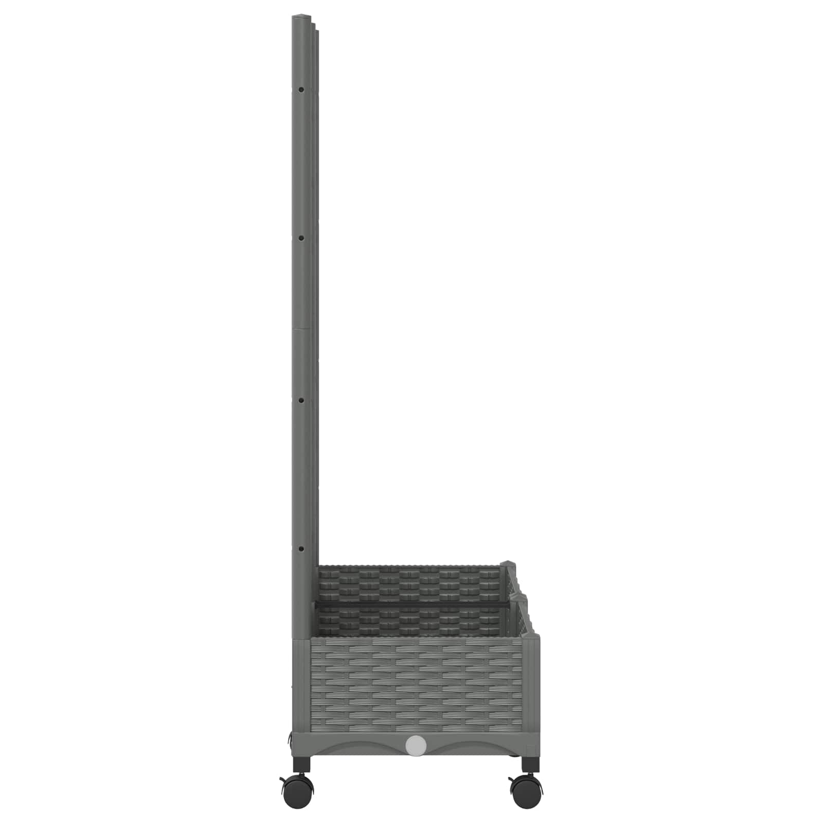 vidaXL Garden Planter with Trellis&Wheels Light Grey PP 4