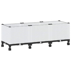 vidaXL Garden Planter with Wheels White 120 x 40 x 48 cm PP 2