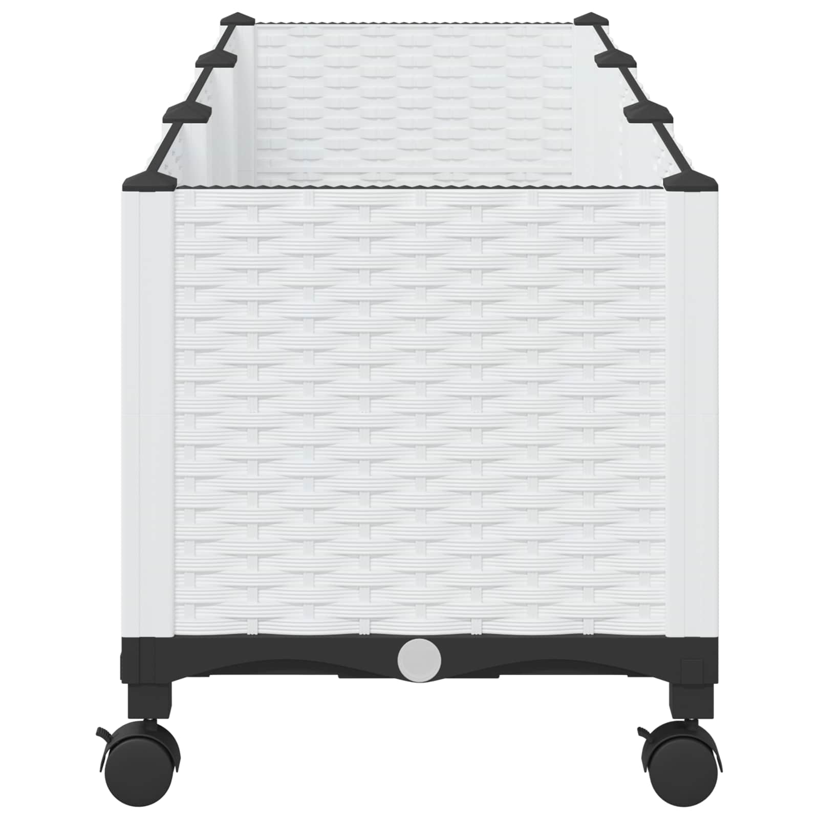 vidaXL Garden Planter with Wheels White 120 x 40 x 48 cm PP 4