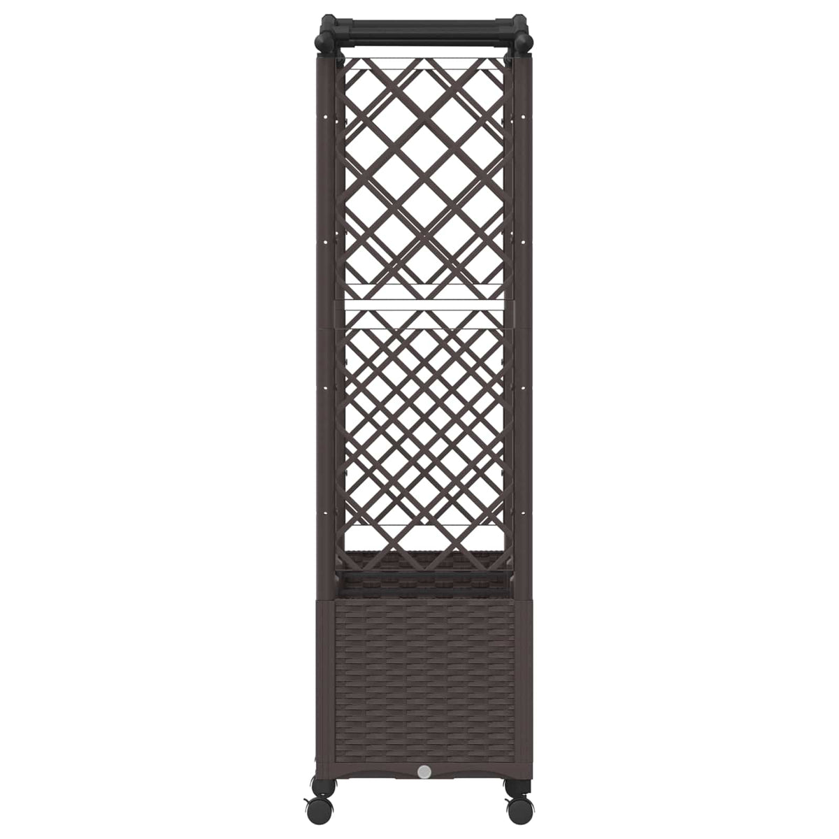 Raised Bed with Trellis and Roof PP Brown with Curved Roof (2 Side trellis) on Wheels 164 cm 144 cm