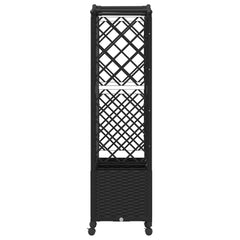 Raised Bed with Trellis and Roof PP Black with Curved Roof (3 Side trellis) on Wheels 163 cm 144 cm