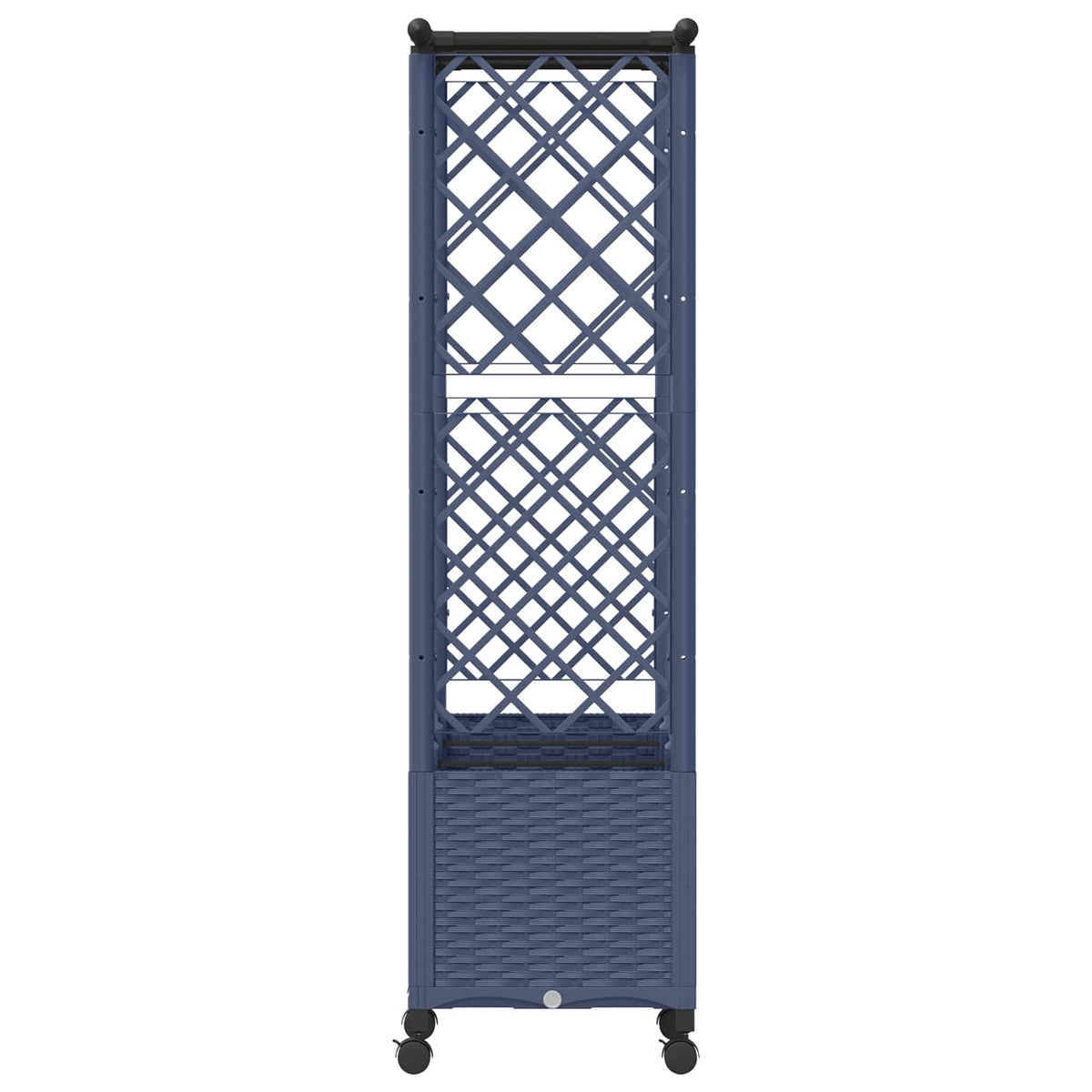 Raised Bed with Trellis and Roof PP Grey with Flat Roof (2 Side trellis) on Wheels 162.5 cm 142 cm