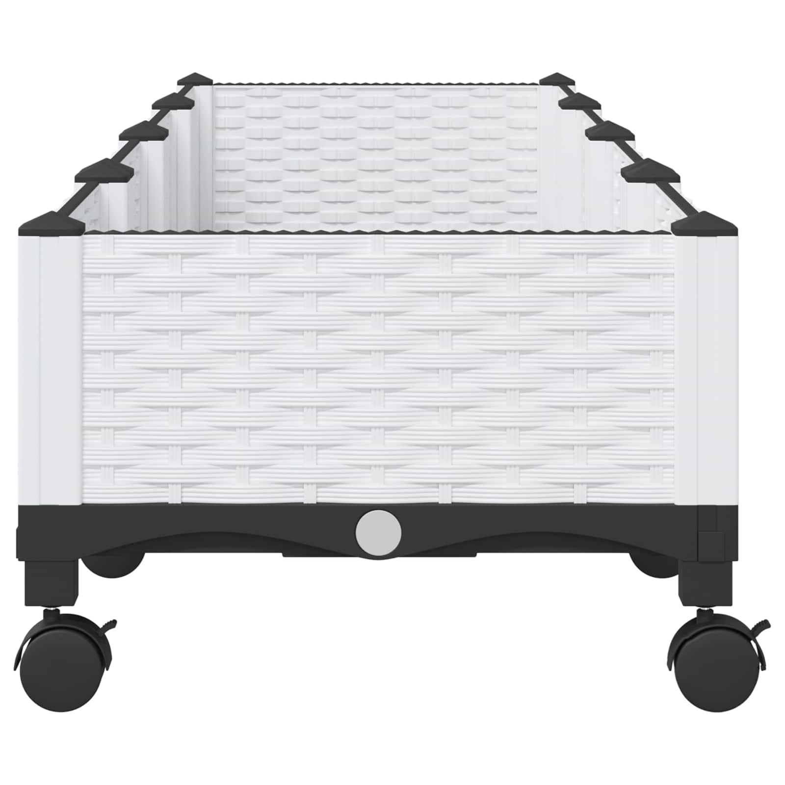 vidaXL Garden Planter with Wheels White 160 x 40 x 33 cm PP 4