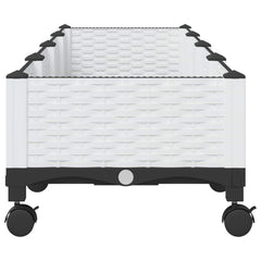 vidaXL Garden Planter with Wheels White 160 x 40 x 33 cm PP 4