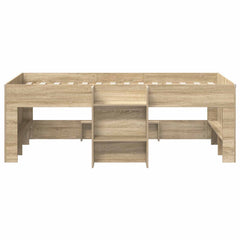 Kids' High Bed Frame 90 x 200 cm Engineered Wood Sonoma oak