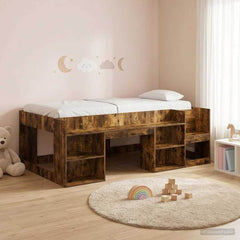 Kids' Bed Frame 90 x 200 cm Engineered Wood Smoked oak