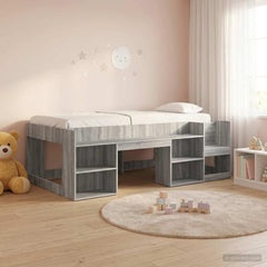 Kids' Bed Frame 90 x 200 cm Engineered Wood Grey sonoma