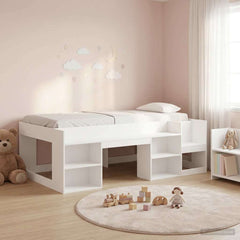 Kids' Bed Frame Engineered Wood Length 190 cm White 90 cm