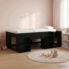Kids' Bed Frame Engineered Wood Length 190 cm Black oak 90 cm