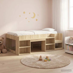 Kids' Bed Frame Engineered Wood Length 190 cm Sonoma oak 90 cm