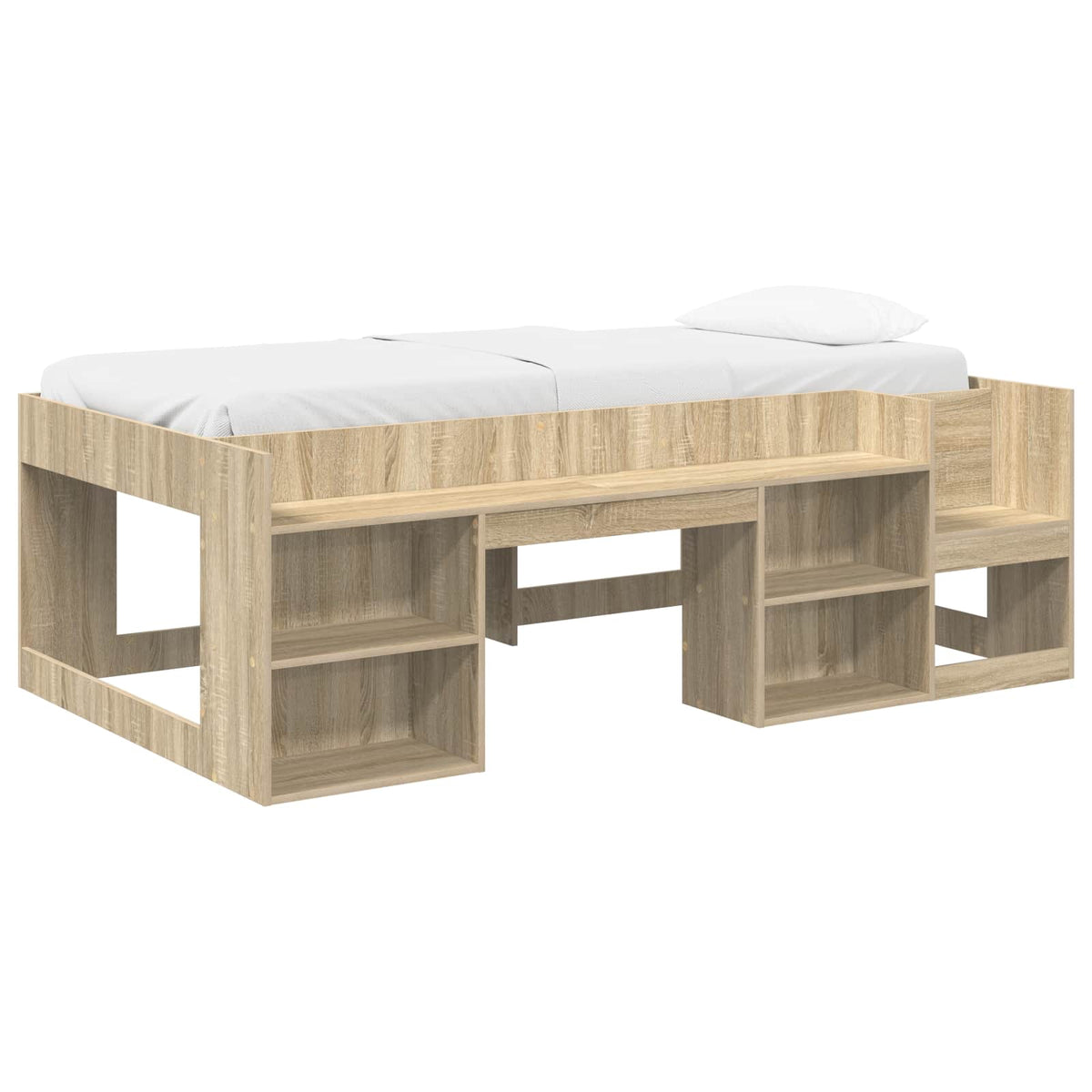 Kids' Bed Frame Engineered Wood Length 190 cm Sonoma oak 90 cm