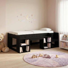 Kids' Bed Frame Engineered Wood Length 190 cm Black oak 75 cm