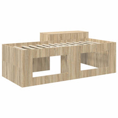 Kids' High Bed Frame with Desk Length 190 cm Sonoma oak 90 cm
