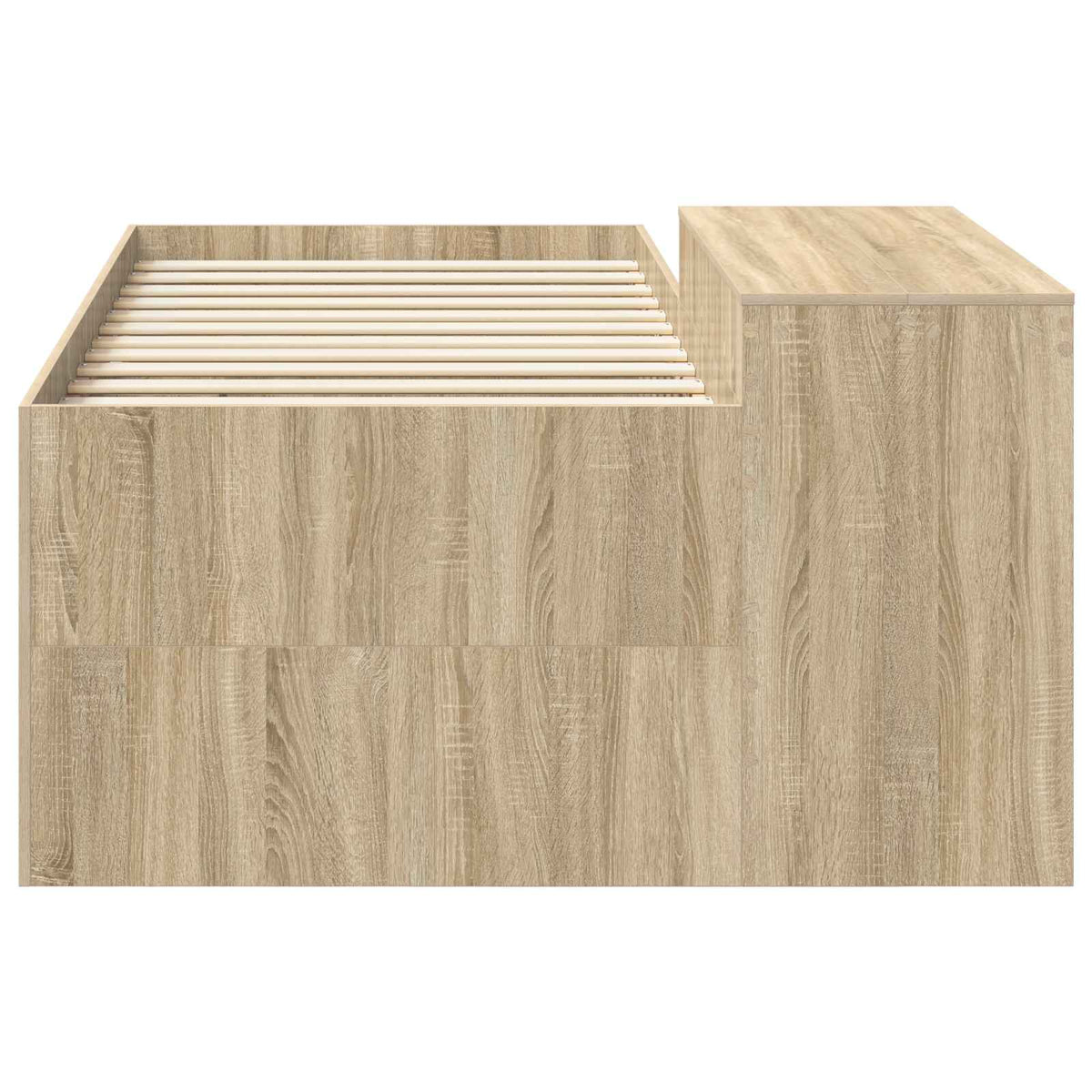 Kids' High Bed Frame with Desk Length 190 cm Sonoma oak 90 cm