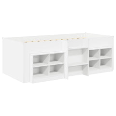 vidaXL Loft Bed Frame with Cabinet 3 pcs White Engineered Wood 3