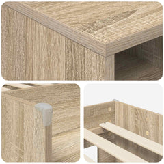 Loft Bed Frame with Cabinet 3 pcs Engineered Wood Sonoma oak
