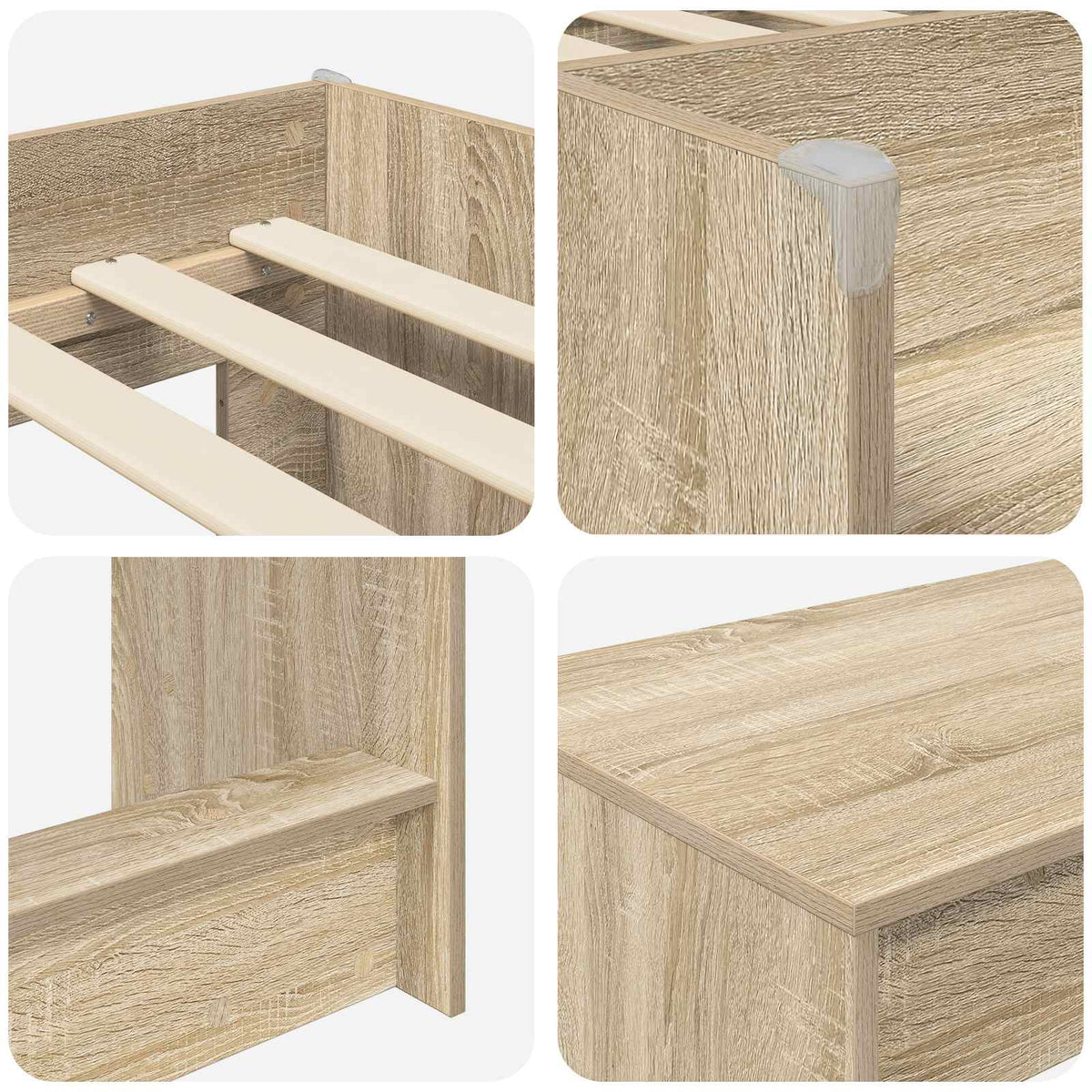 Kids High Bed Frame Desk Sonoma oak