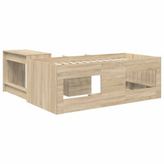 Kids High Bed Frame Desk Sonoma oak