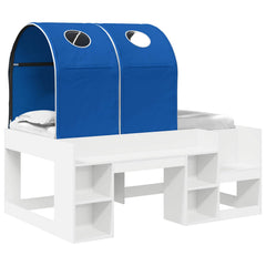 Bed with Tunnel 3 pcs Engineered Wood White and blue