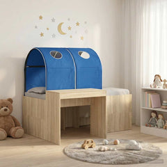 Bed with Tunnel 3 pcs Engineered Wood Sonoma oak and blue