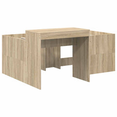 Bed with Tunnel 3 pcs Engineered Wood Sonoma oak and blue