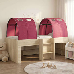Bed with Tunnel 3 pcs Engineered Wood Sonoma oak and red