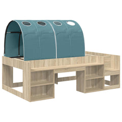 Bed Frame with Tunnel 3 pcs Engineered Wood Sonoma oak and light blue