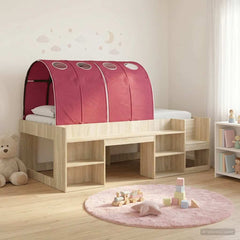 Bed Frame with Tunnel 3 pcs Engineered Wood Sonoma oak and red