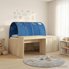 Bed with Tunnel 3 pcs 75 x 193 cm Sonoma oak and blue