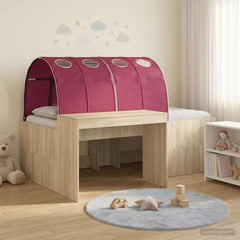 Bed with Tunnel 3 pcs 75 x 193 cm Sonoma oak and red