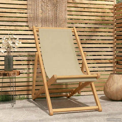 vidaXL Beach Chair Solid Teak Wood