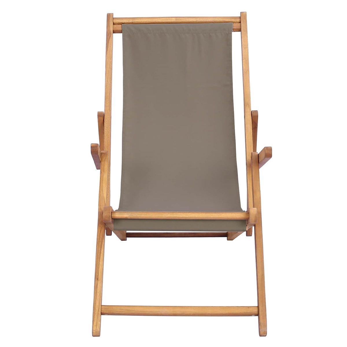 Beach Chair Solid Teak Wood Taupe
