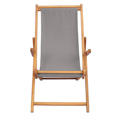 Beach Chair Solid Teak Wood Light grey