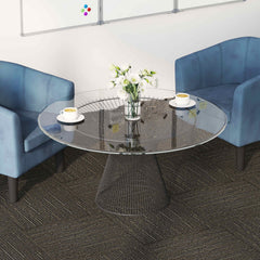 vidaXL Carpet Tile Striped Light Brown 50 x 50 cm 20 pcs 1