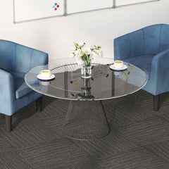 vidaXL Carpet Tile Striped Dark Brown 50 x 50 cm 20 pcs PP and Bitumen 1