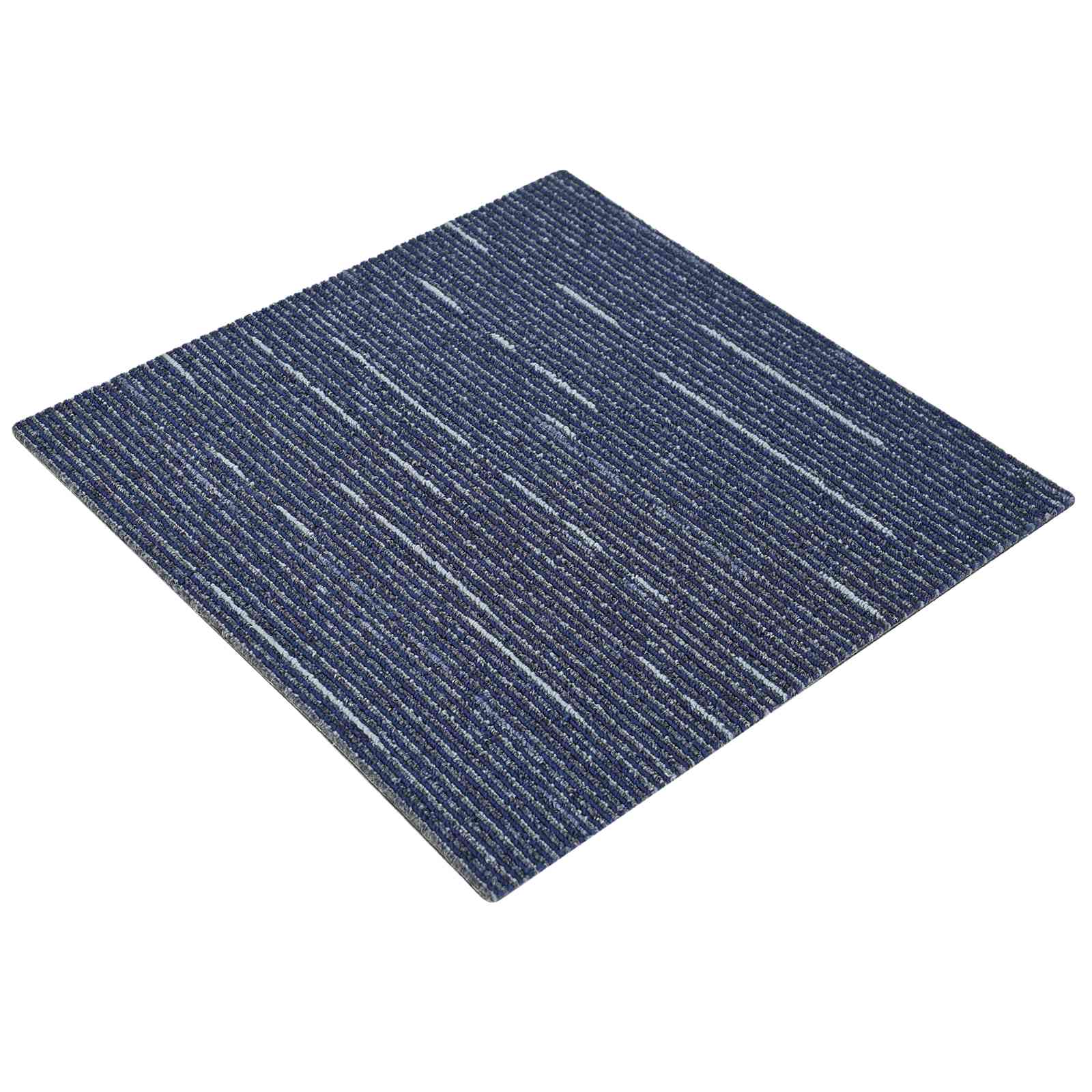 vidaXL Carpet Tile Striped Blue 50 x 50 cm 20 pcs PP and Bitumen 2