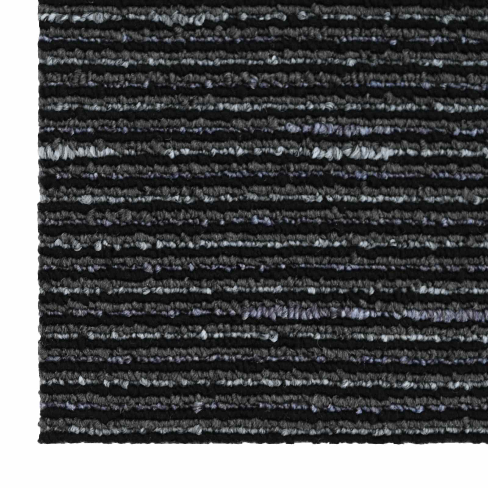 vidaXL Carpet Tile Striped Black 50 x 50 cm 20 pcs PP and Bitumen 6