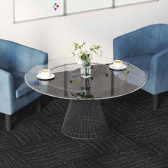 vidaXL Carpet Tile Striped Black 50 x 50 cm 20 pcs PP and Bitumen 1