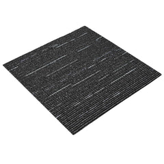 vidaXL Carpet Tile Striped Black 50 x 50 cm 20 pcs PP and Bitumen 2